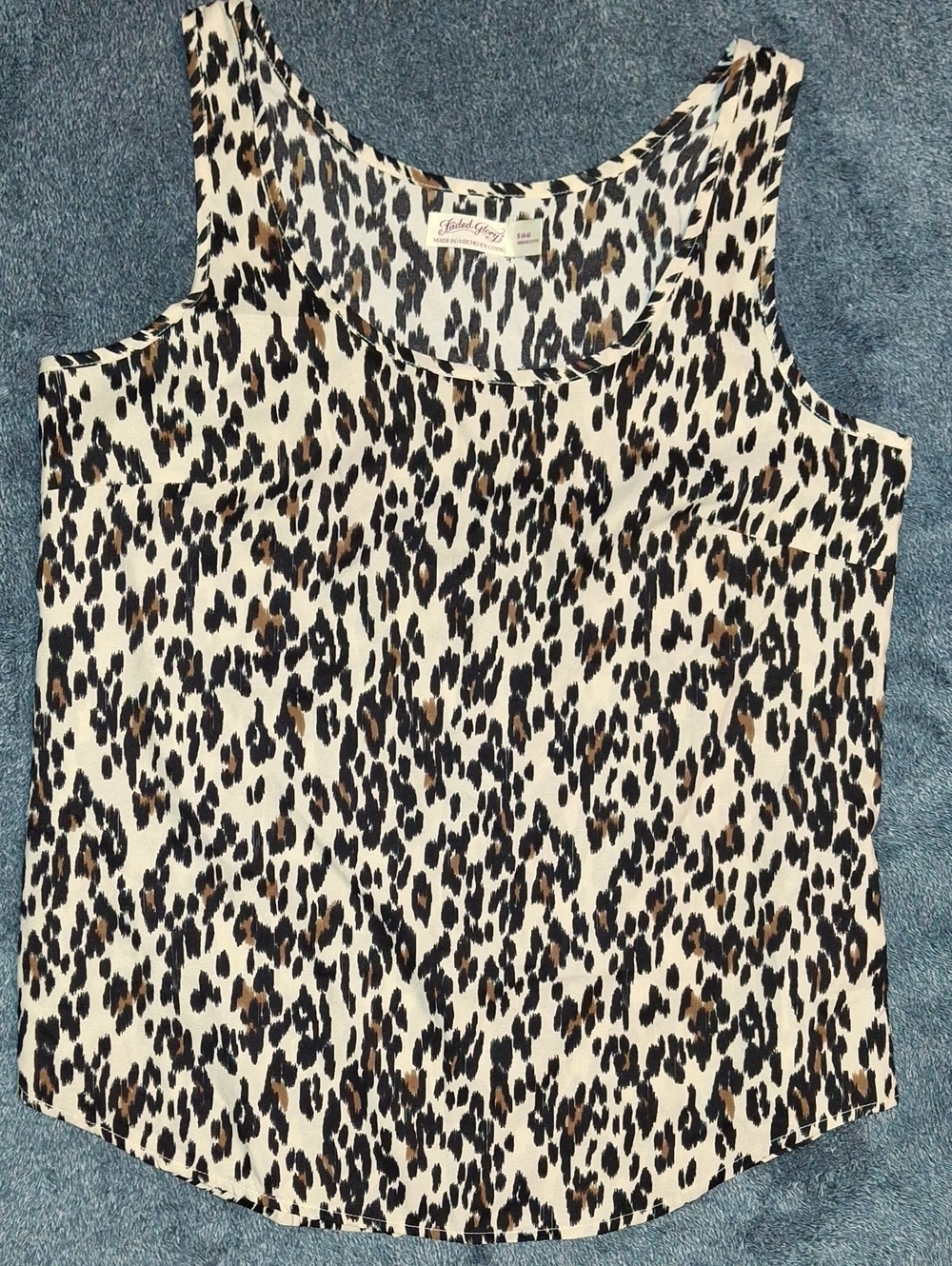 Faded Glory Animal Print Tank Top in Cream and Brown
